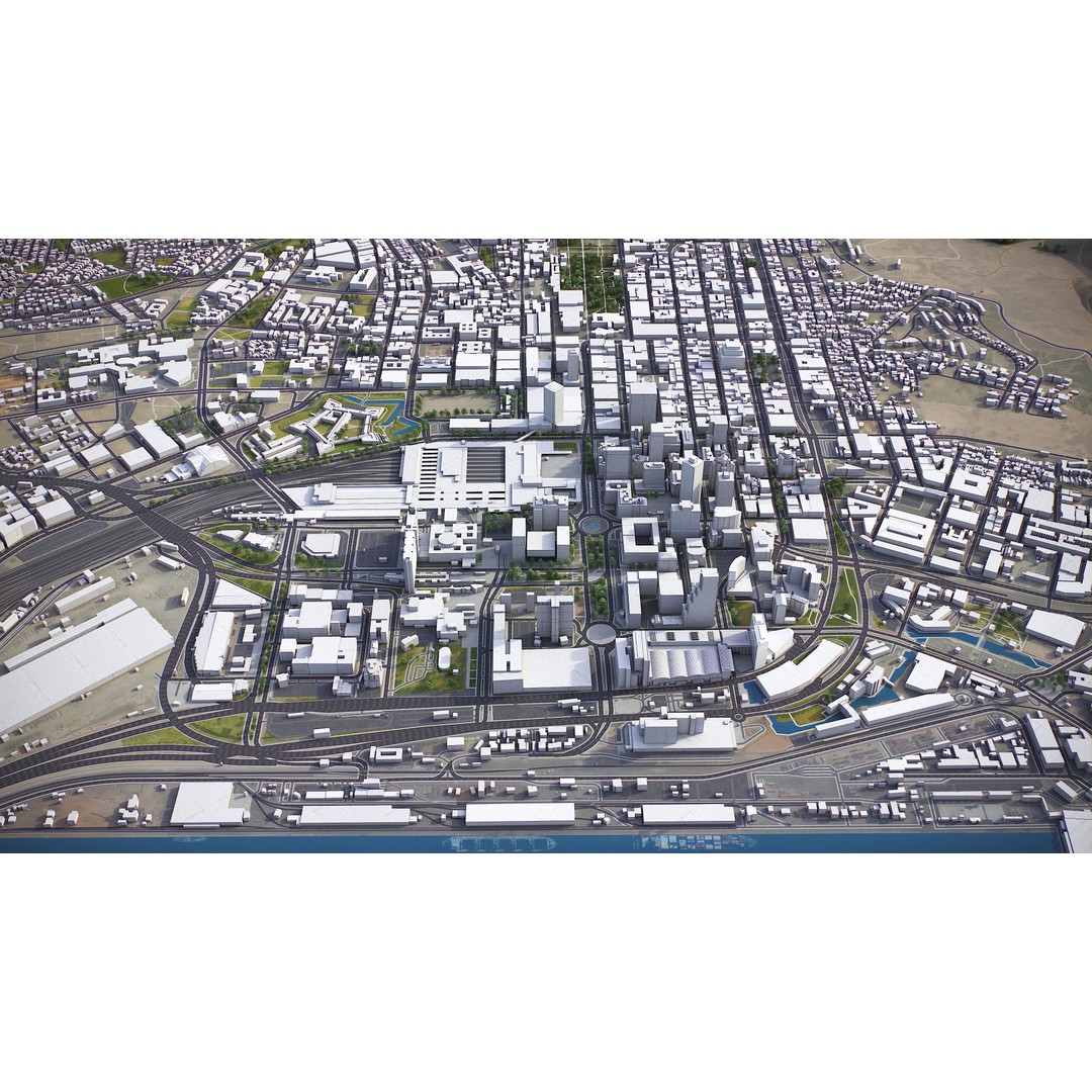 Cape Town 3D Model – Low Poly Cityscape with PBR Textures, FBX - View 12