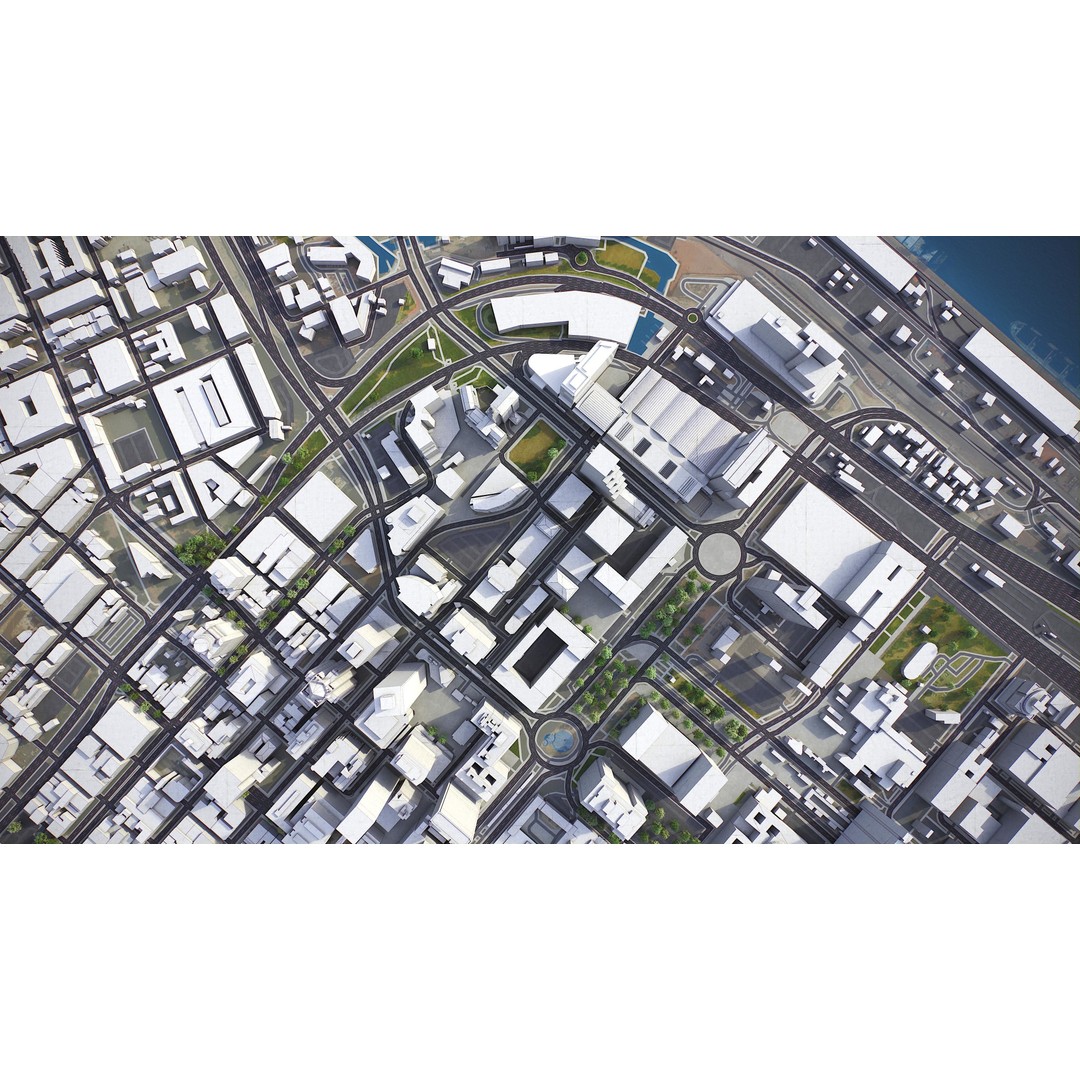 Cape Town 3D Model – Low Poly Cityscape with PBR Textures, FBX - View 14