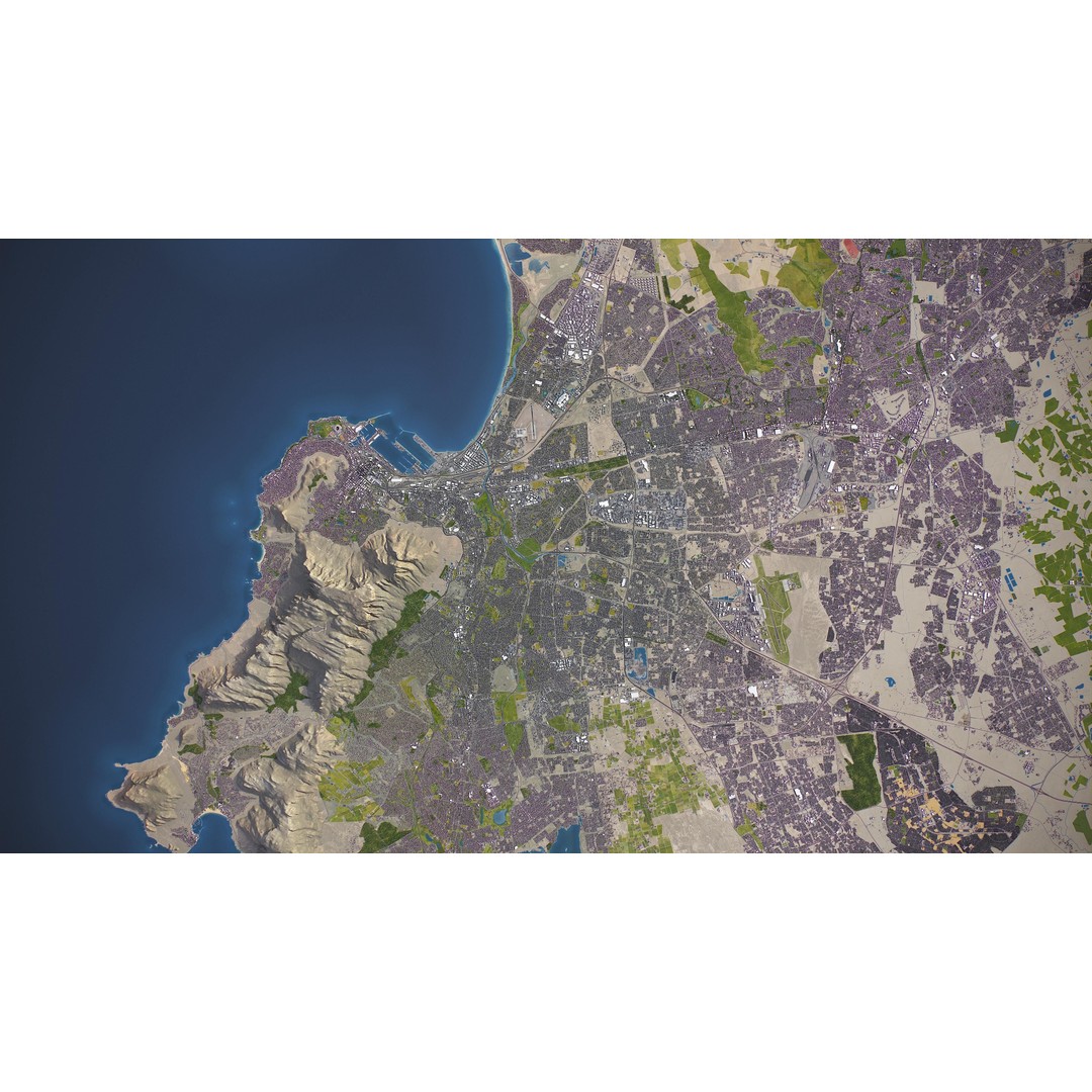 Cape Town 3D Model – Low Poly Cityscape with PBR Textures, FBX - View 18