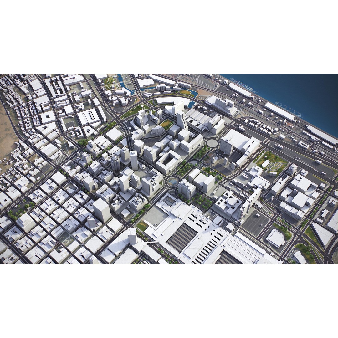 Cape Town 3D Model – Low Poly Cityscape with PBR Textures, FBX - View 4