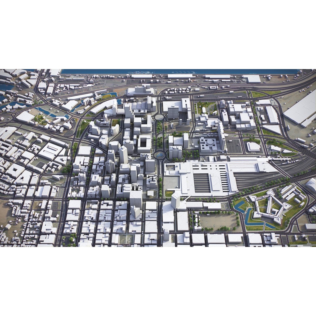 Cape Town 3D Model – Low Poly Cityscape with PBR Textures, FBX - View 6