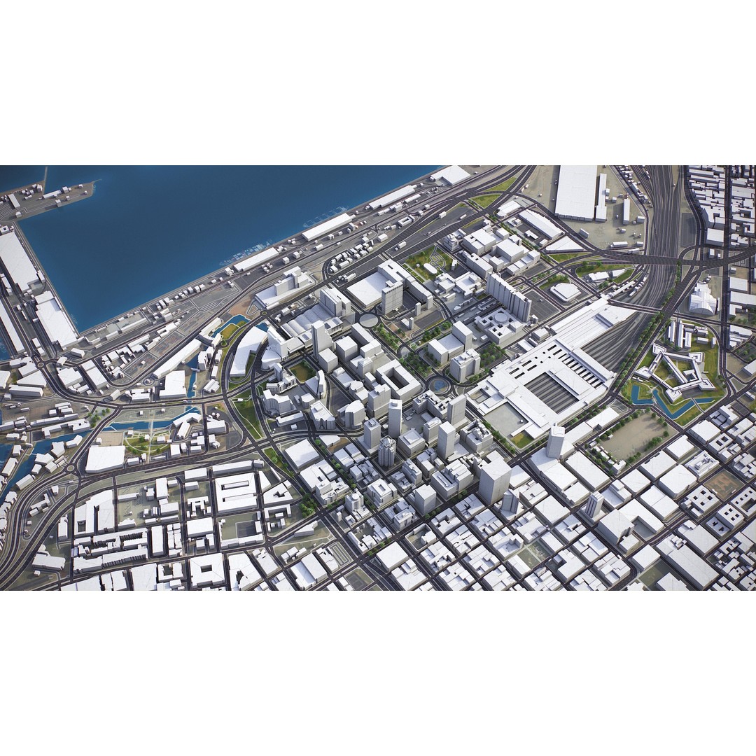 Cape Town 3D Model – Low Poly Cityscape with PBR Textures, FBX - View 8