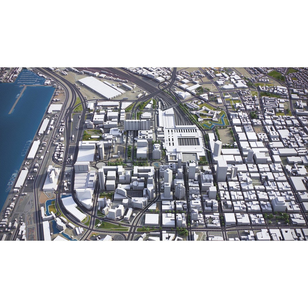 Cape Town 3D Model – Low Poly Cityscape with PBR Textures, FBX - View 9