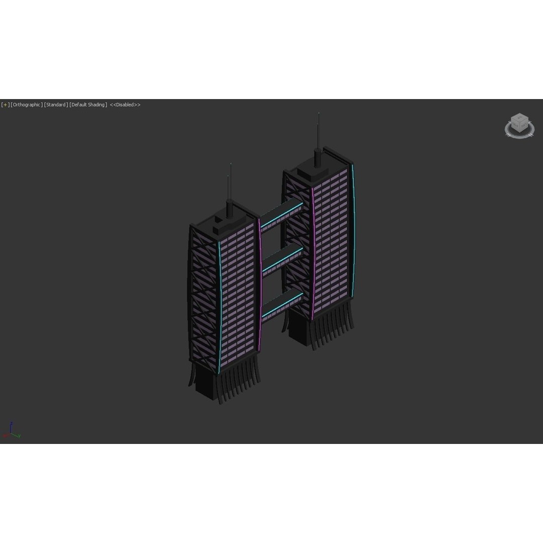 Neon City Buildings 3D Model – Low Poly Game Asset, FBX & Unity - View 11