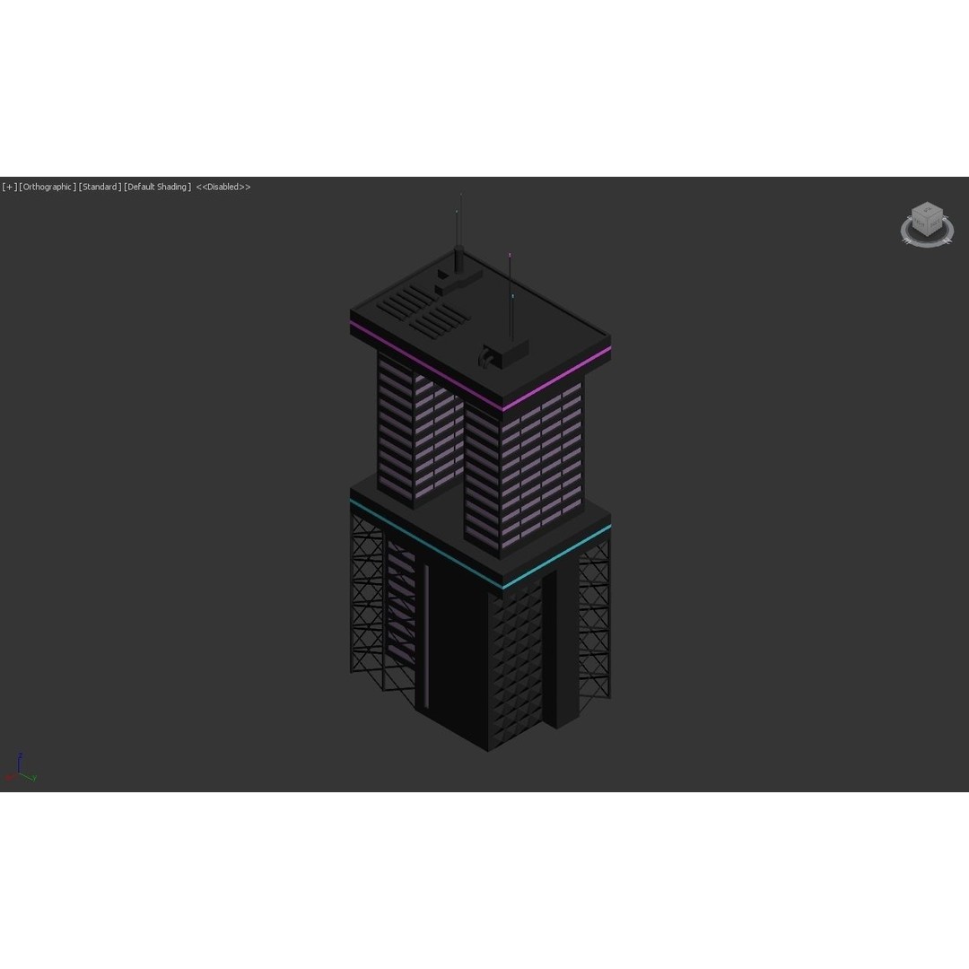 Neon City Buildings 3D Model – Low Poly Game Asset, FBX & Unity - View 16