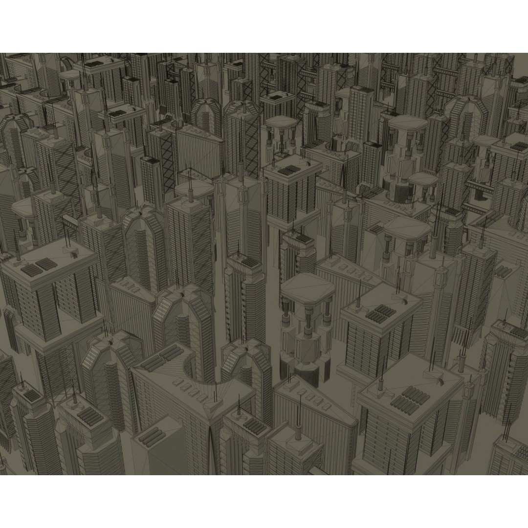 Neon City Buildings 3D Model – Low Poly Game Asset, FBX & Unity - View 3