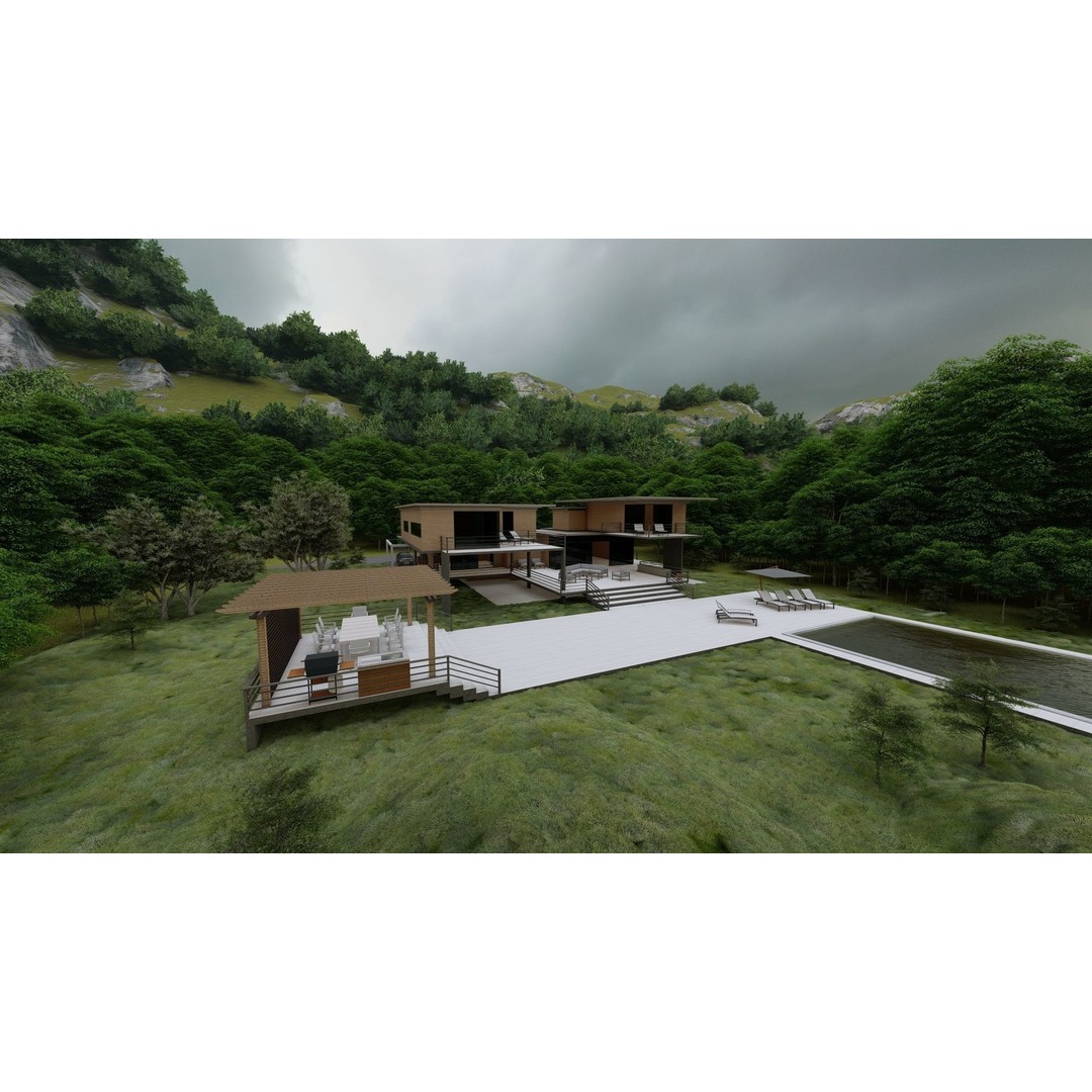 Modern Villa 3D Model – High Poly Architectural Asset, FBX, OBJ - View 11
