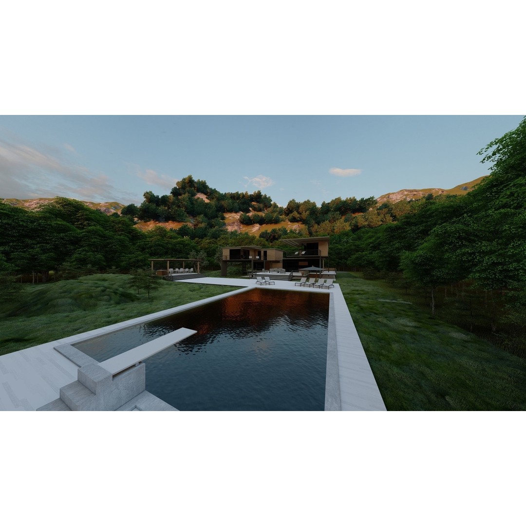 Modern Villa 3D Model – High Poly Architectural Asset, FBX, OBJ - View 17