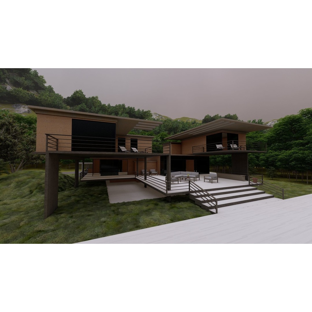 Modern Villa 3D Model – High Poly Architectural Asset, FBX, OBJ - View 24