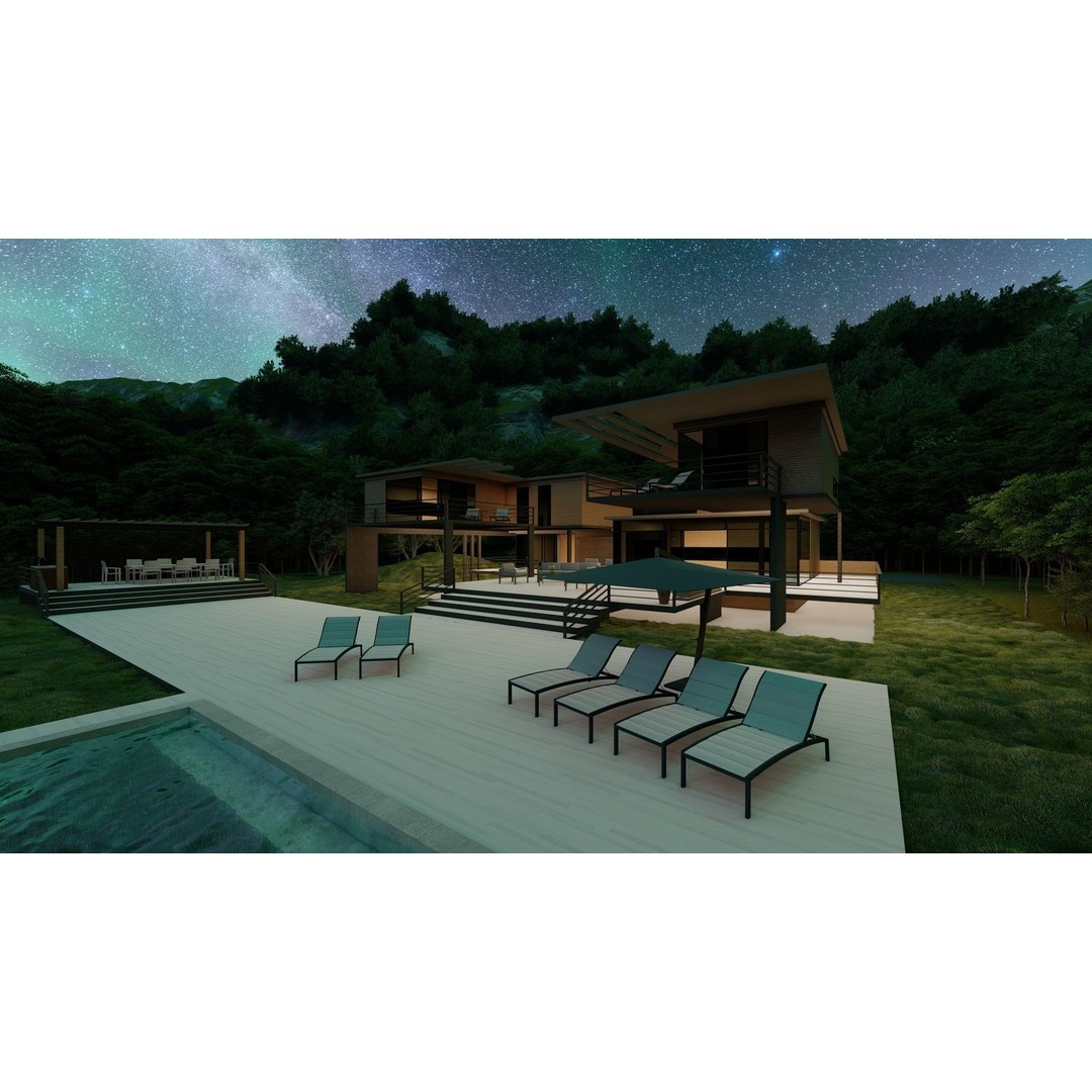 Modern Villa 3D Model – High Poly Architectural Asset, FBX, OBJ - View 25