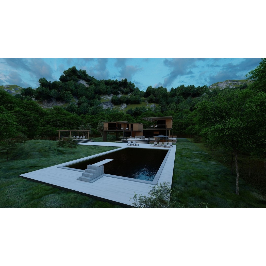 Modern Villa 3D Model – High Poly Architectural Asset, FBX, OBJ - View 29