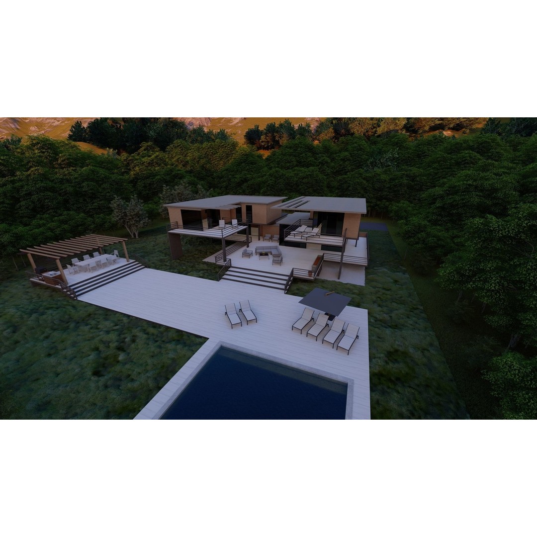 Modern Villa 3D Model – High Poly Architectural Asset, FBX, OBJ - View 6