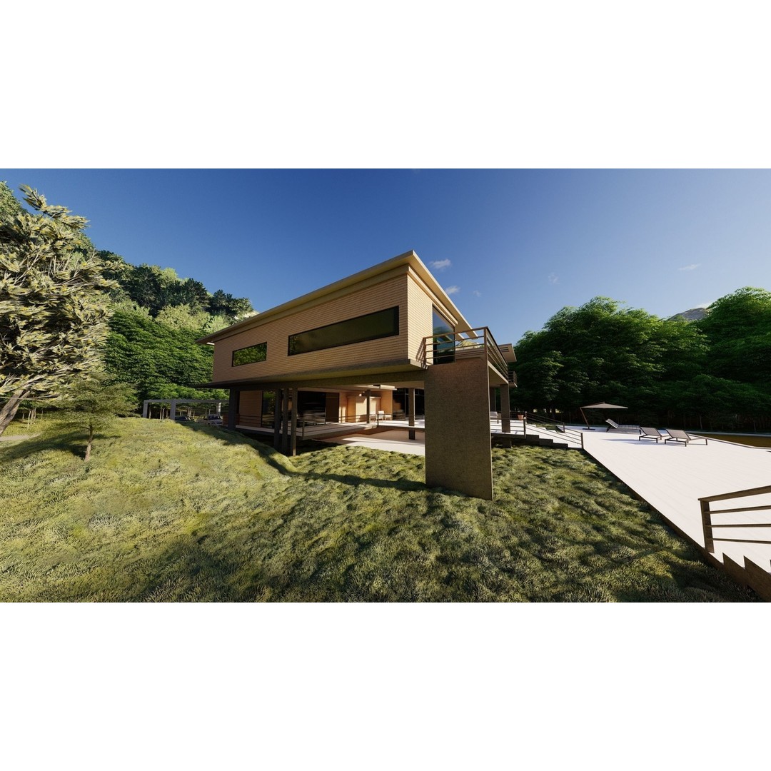Modern Villa 3D Model – High Poly Architectural Asset, FBX, OBJ - View 7