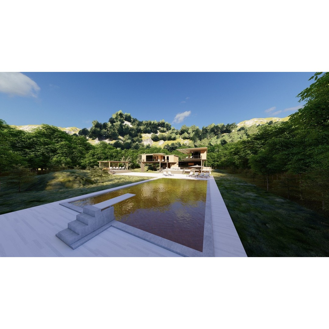 Modern Villa 3D Model – High Poly Architectural Asset, FBX, OBJ - View 9