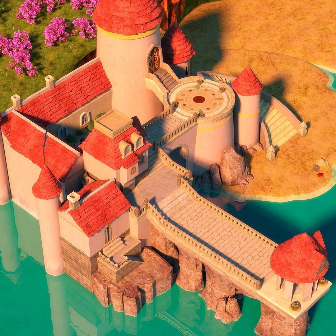 Cartoon Castle 3D Model – High Poly Medieval Scene, FBX, PBR - View 5