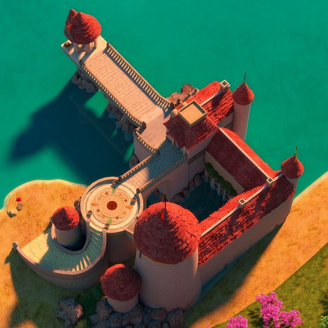 Cartoon Castle 3D Model – High Poly Medieval Scene, FBX, PBR - View 8