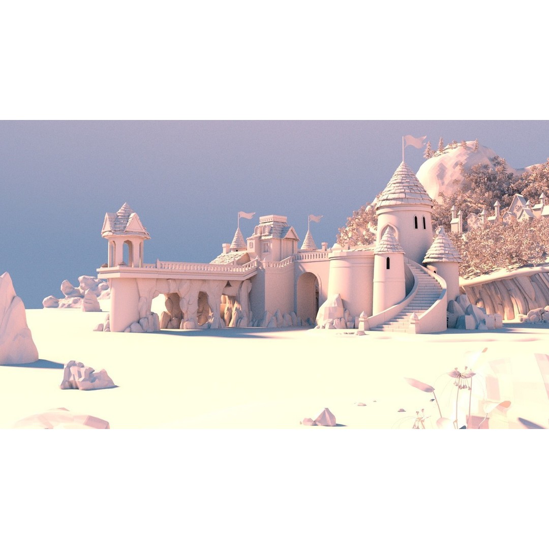 Cartoon Castle 3D Model – High Poly Medieval Scene, FBX, PBR - View 9