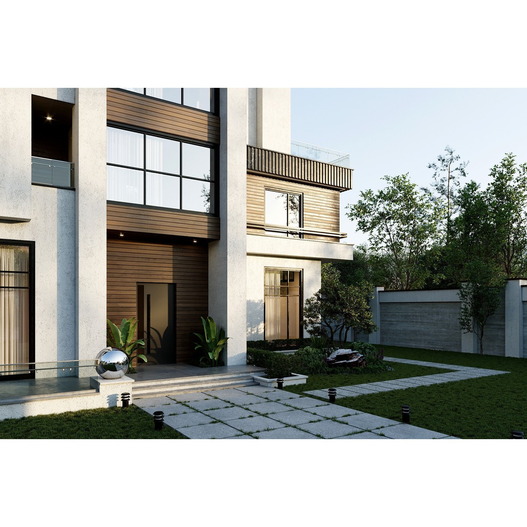 Modern Villa 3D Model – Architectural Design with Textures & UVs - View 9