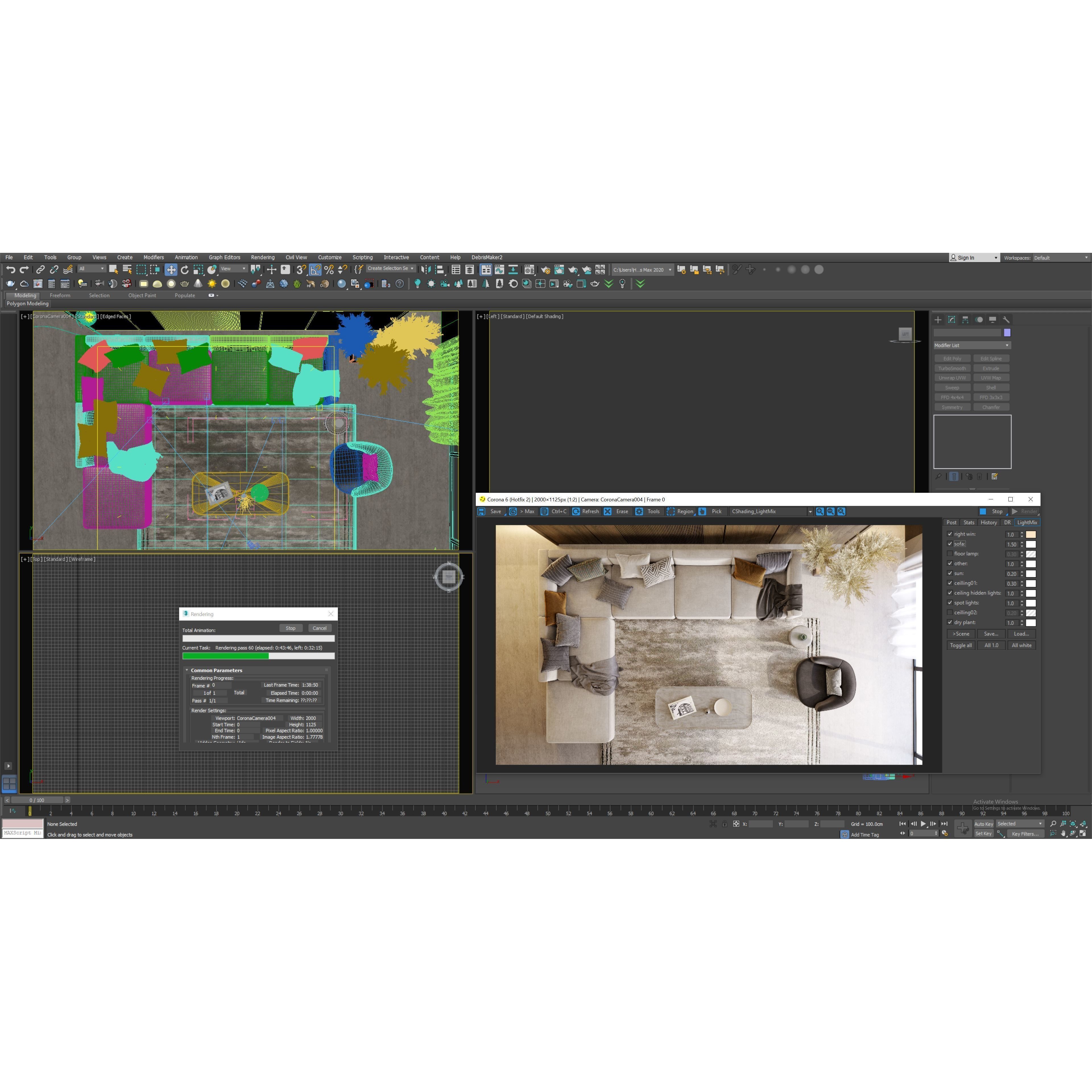 Interior Scene Living Room 18 - Game-Ready 3D Model - View 8