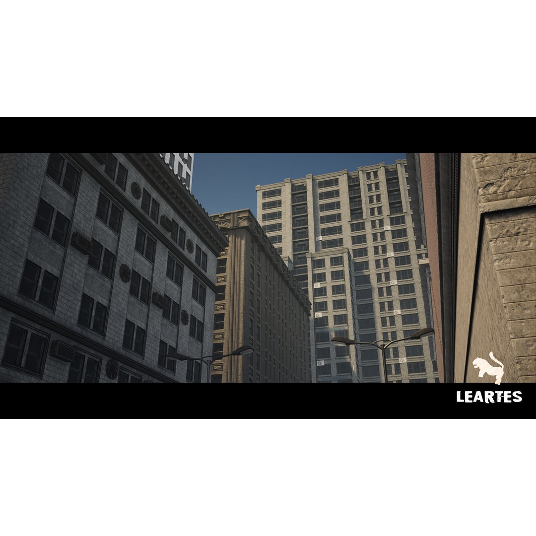 Modern City Downtown 3D Model – Low Poly Game Asset, FBX, PBR - View 13
