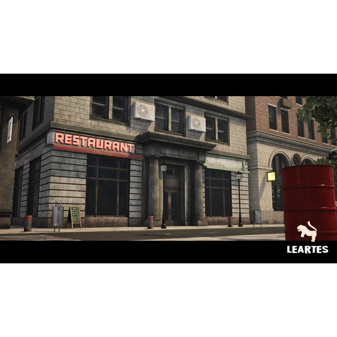 Modern City Downtown 3D Model – Low Poly Game Asset, FBX, PBR - View 14