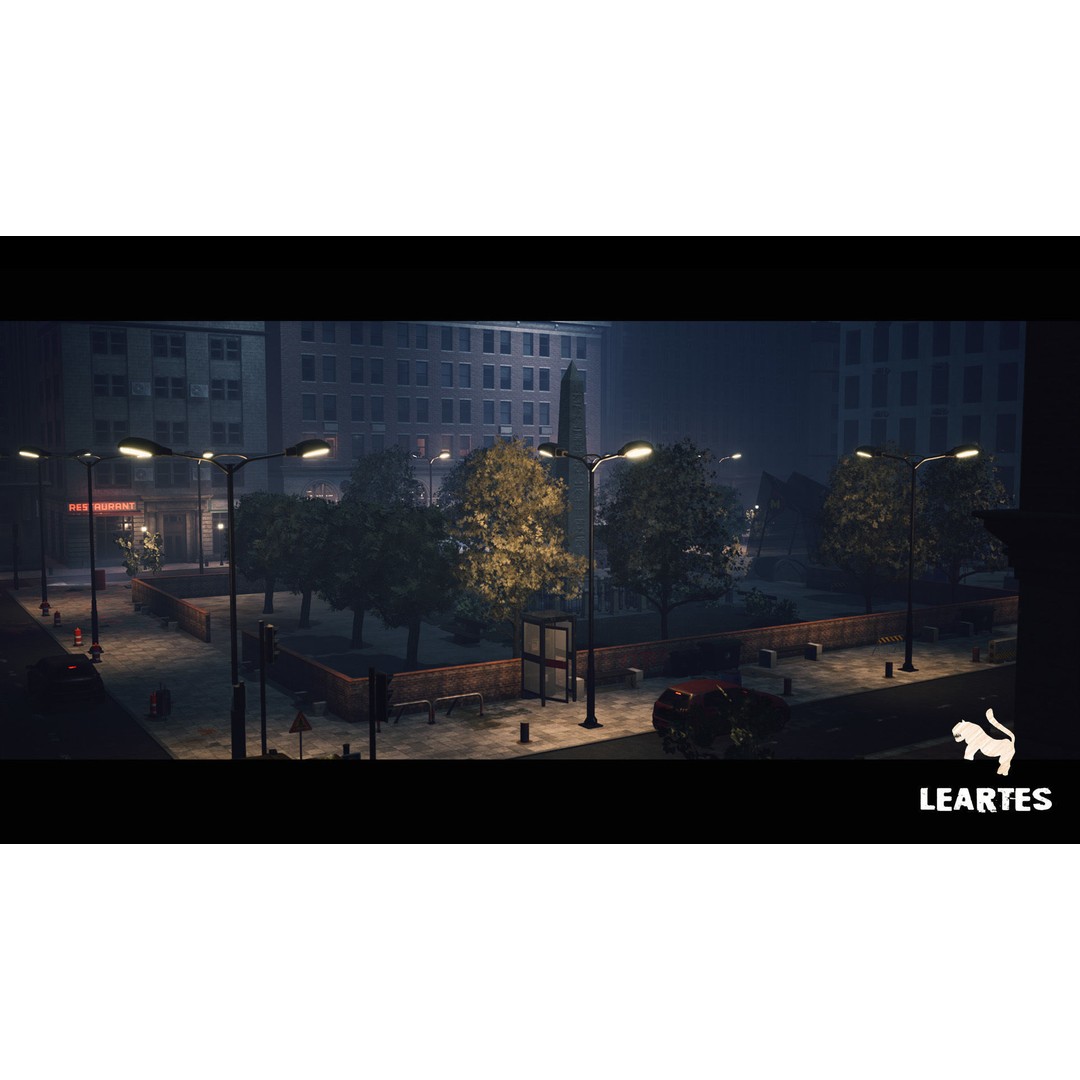 Modern City Downtown 3D Model – Low Poly Game Asset, FBX, PBR - View 24