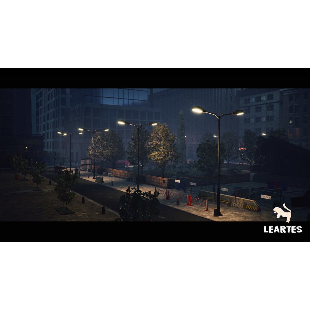 Modern City Downtown 3D Model – Low Poly Game Asset, FBX, PBR - View 25