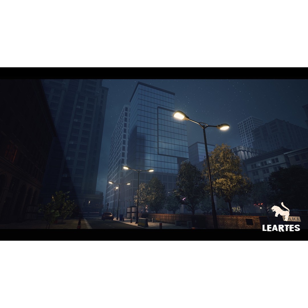 Modern City Downtown 3D Model – Low Poly Game Asset, FBX, PBR - View 27