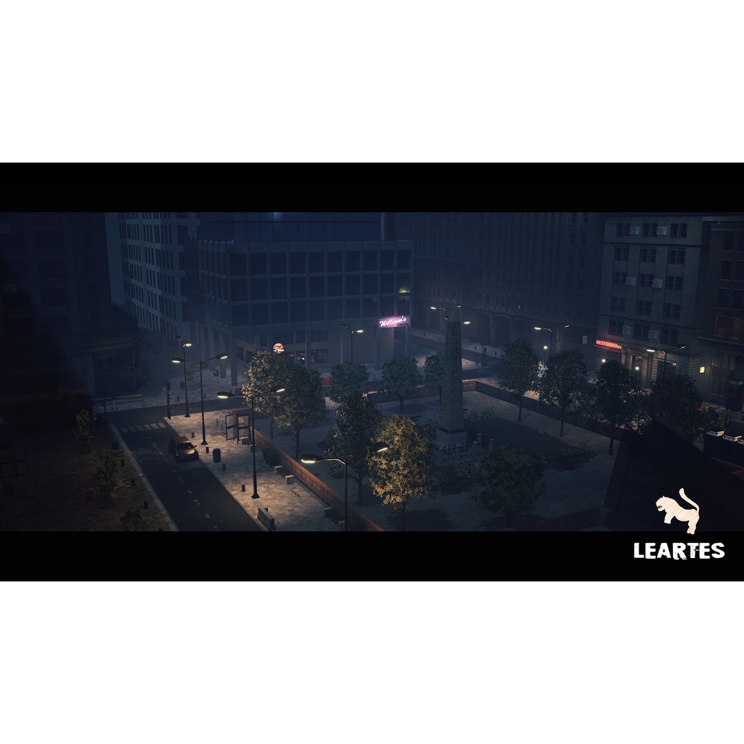Modern City Downtown 3D Model – Low Poly Game Asset, FBX, PBR - View 30