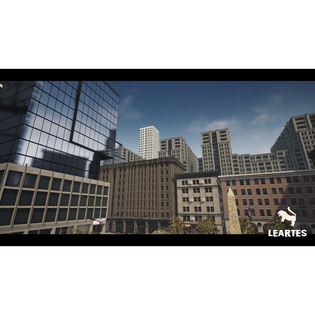 Modern City Downtown 3D Model – Low Poly Game Asset, FBX, PBR - View 8