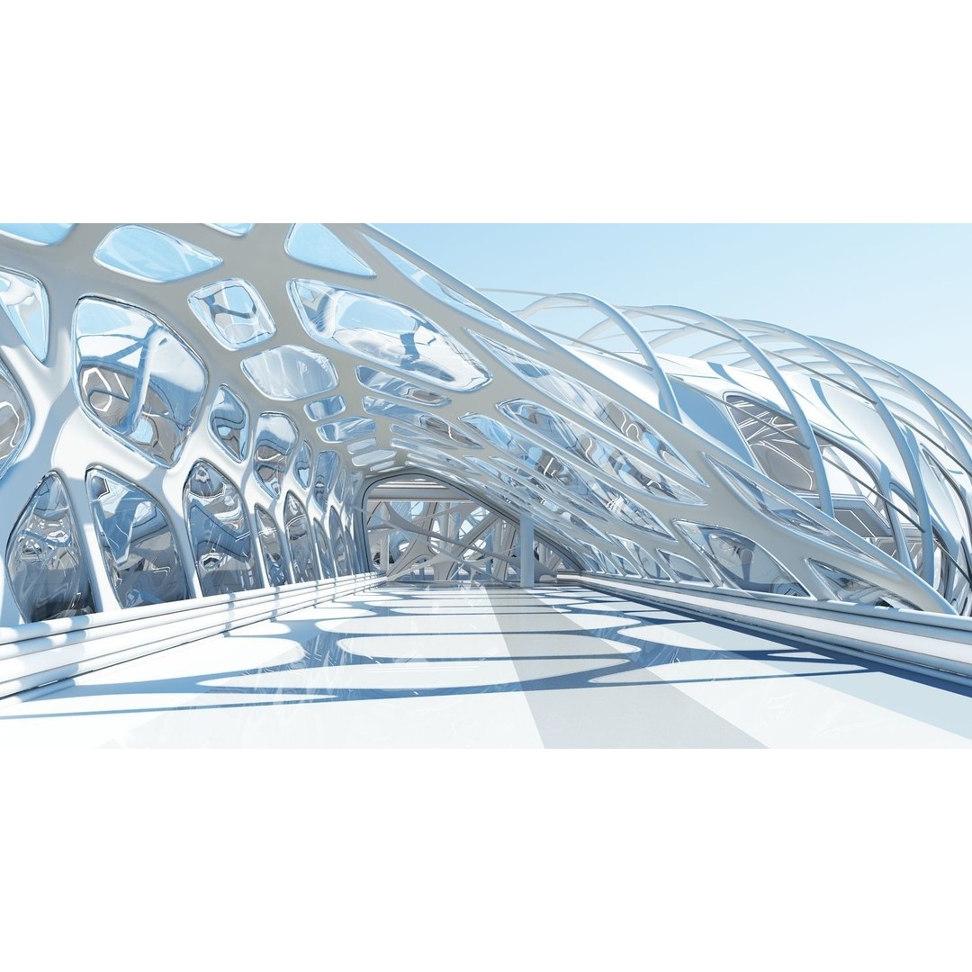 Futuristic Architectural Structure 3D Model – Detailed Sci-Fi Pavilion, FBX - View 21