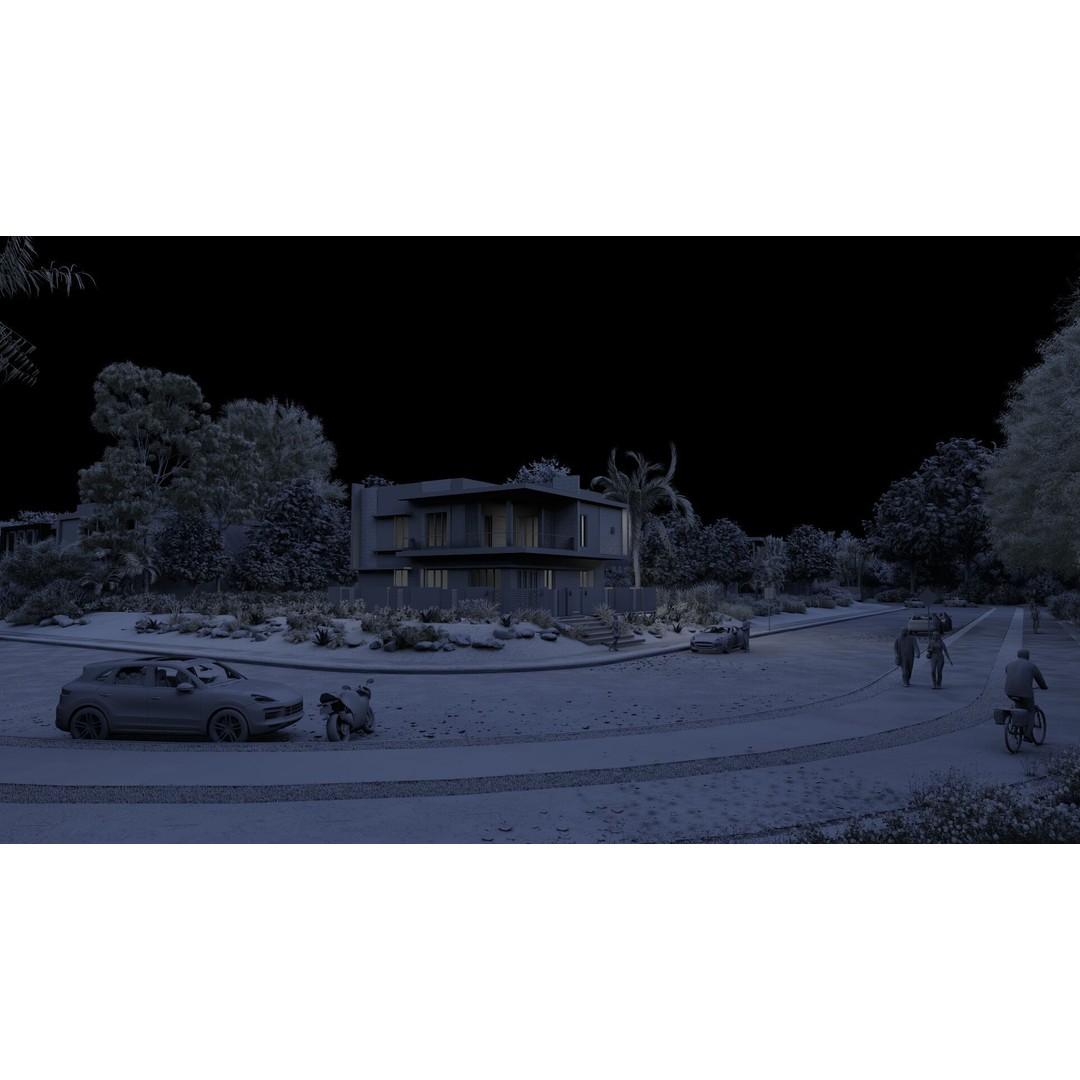 Modern Villa 3D Model – Luxurious House with PBR Textures, FBX - View 12