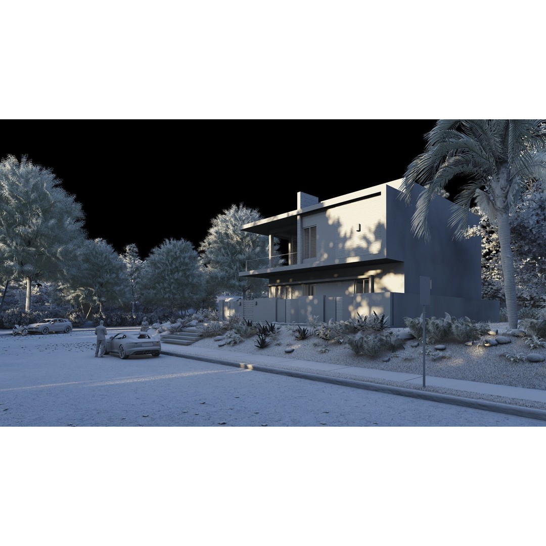 Modern Villa 3D Model – Luxurious House with PBR Textures, FBX - View 15