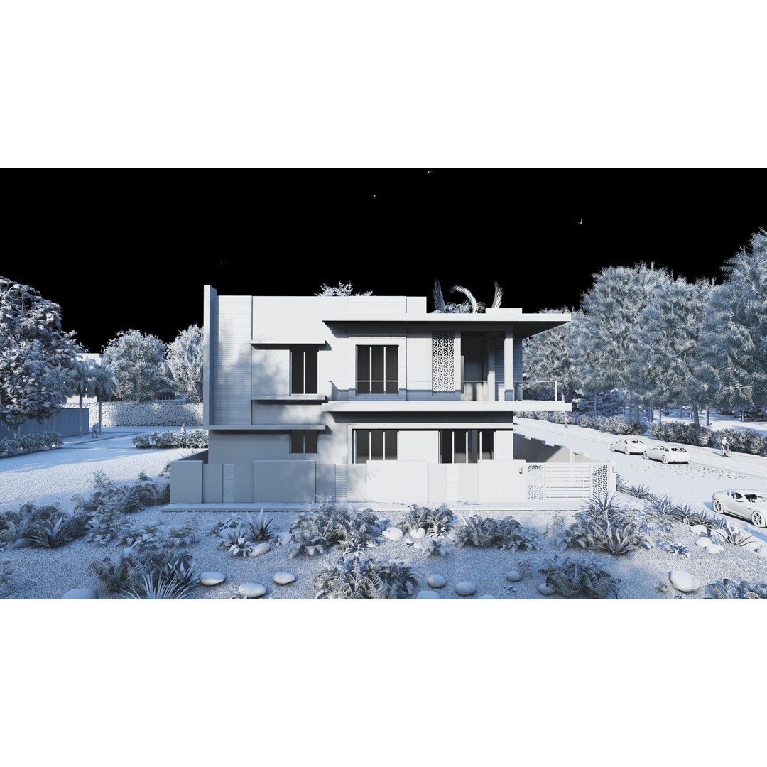 Modern Villa 3D Model – Luxurious House with PBR Textures, FBX - View 17