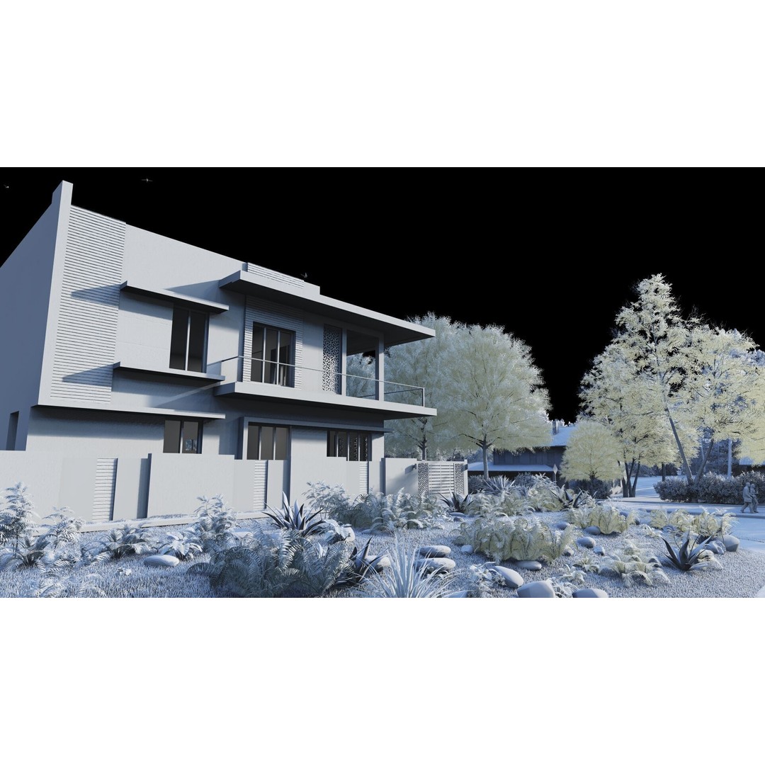 Modern Villa 3D Model – Luxurious House with PBR Textures, FBX - View 18