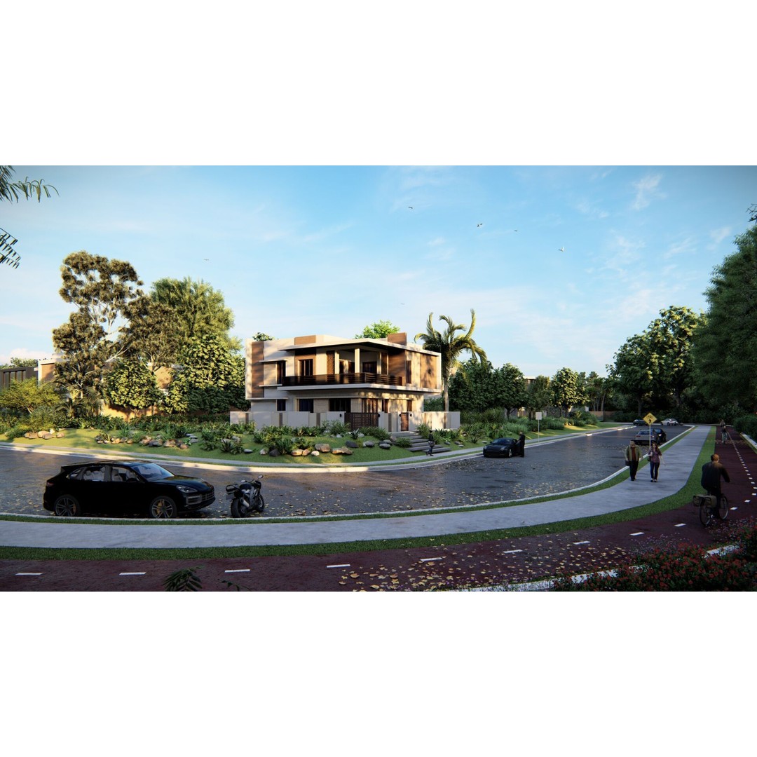 Modern Villa 3D Model – Luxurious House with PBR Textures, FBX - View 6