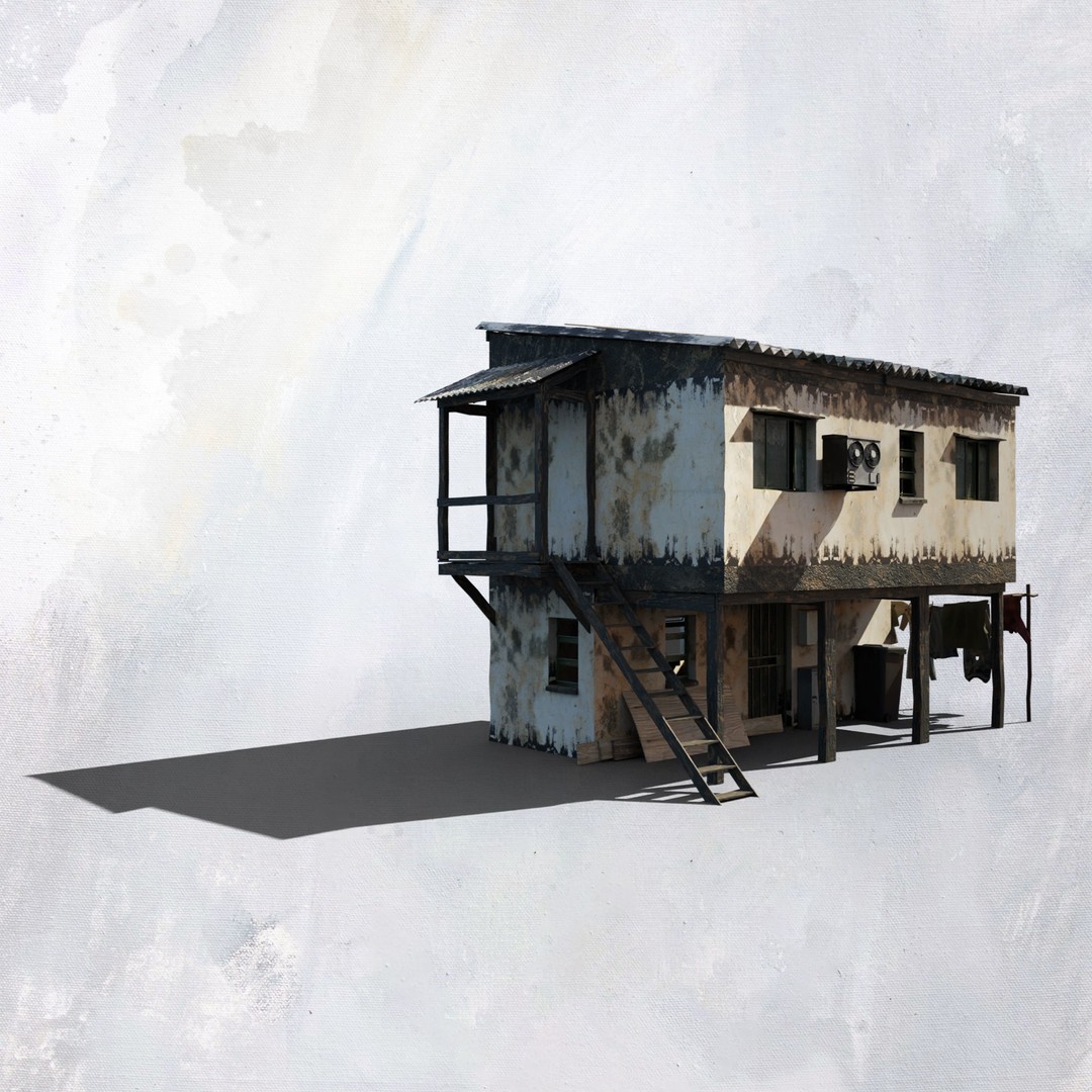 Favela Inspired Building 3D Model – Post Apocalyptic Kit for Blender - View 10