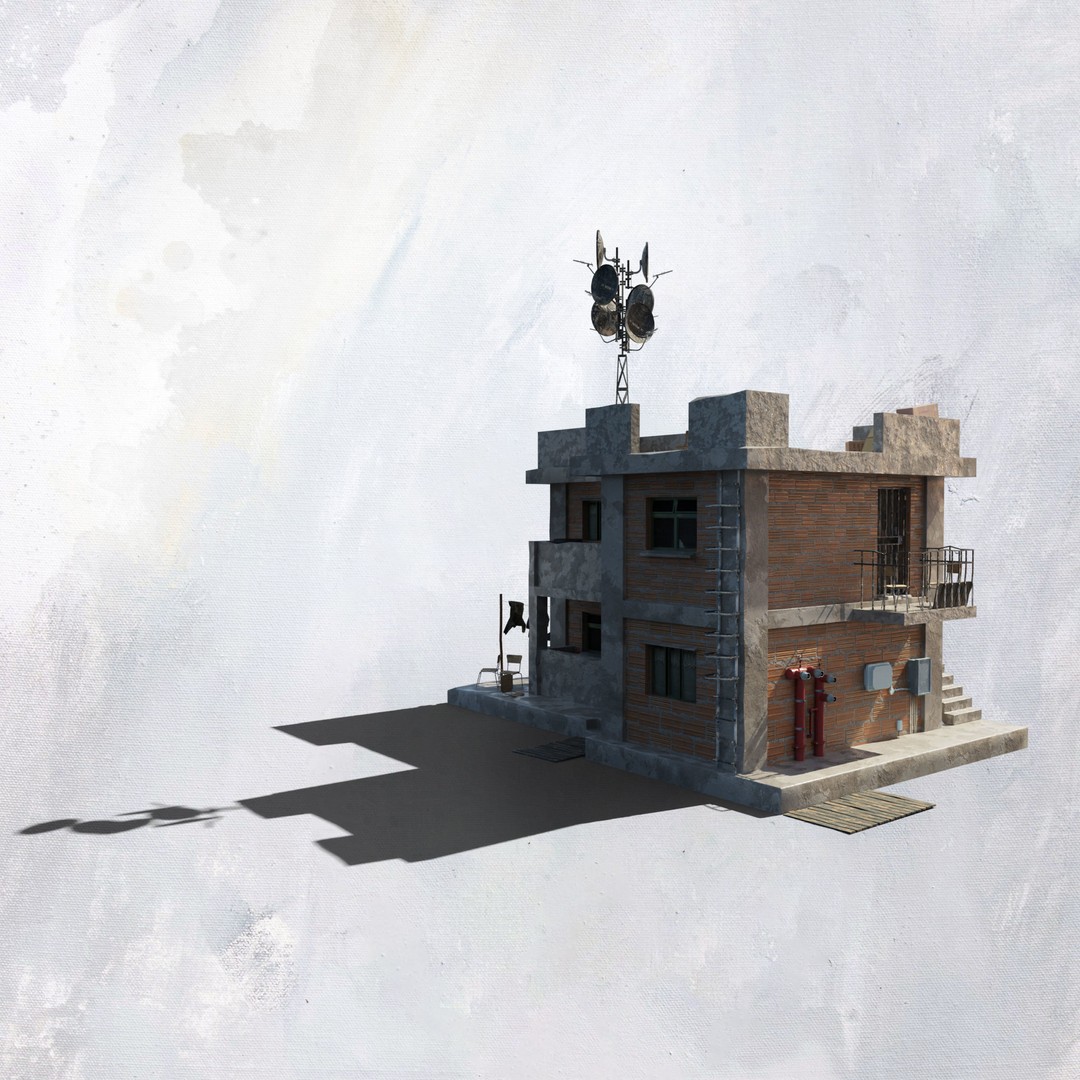 Favela Inspired Building 3D Model – Post Apocalyptic Kit for Blender - View 11