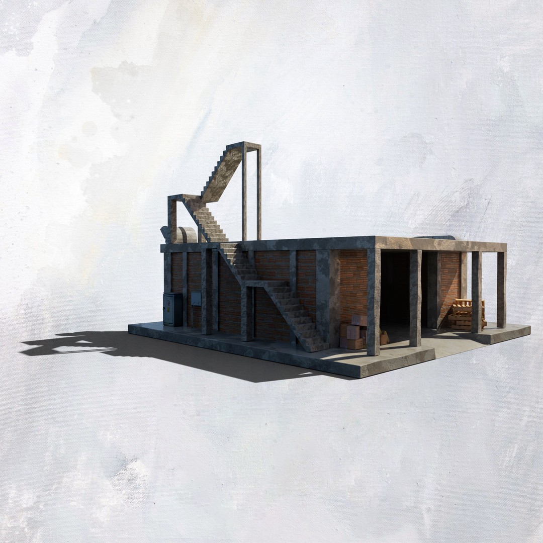 Favela Inspired Building 3D Model – Post Apocalyptic Kit for Blender - View 13