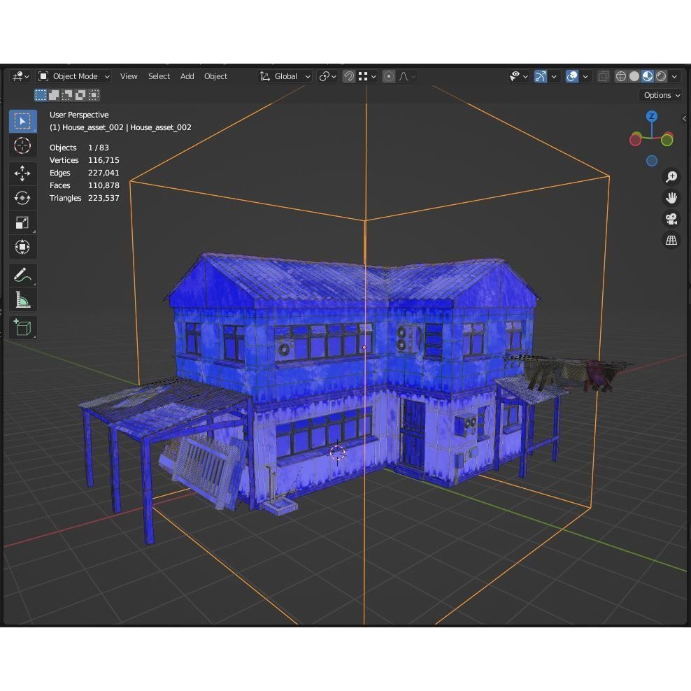 Favela Inspired Building 3D Model – Post Apocalyptic Kit for Blender - View 25