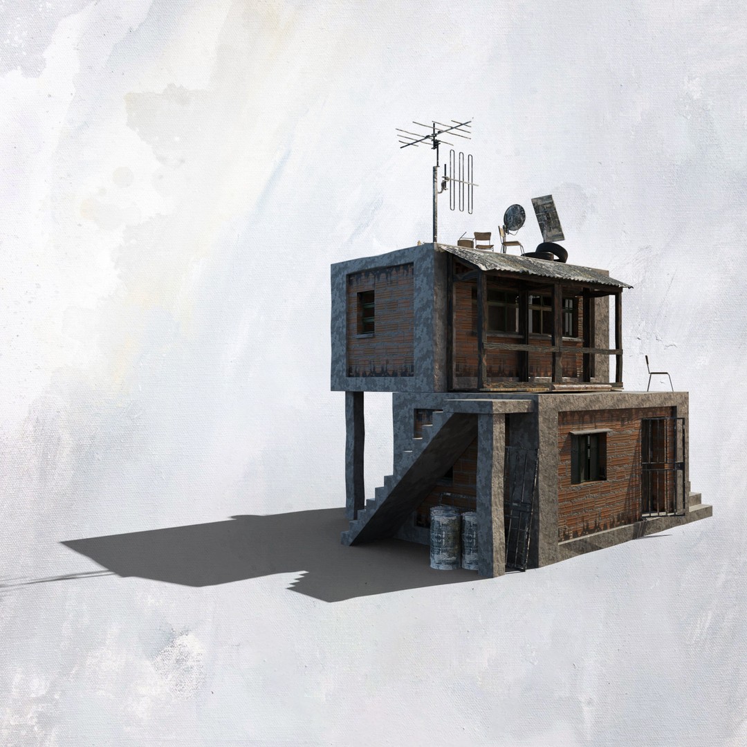 Favela Inspired Building 3D Model – Post Apocalyptic Kit for Blender - View 5