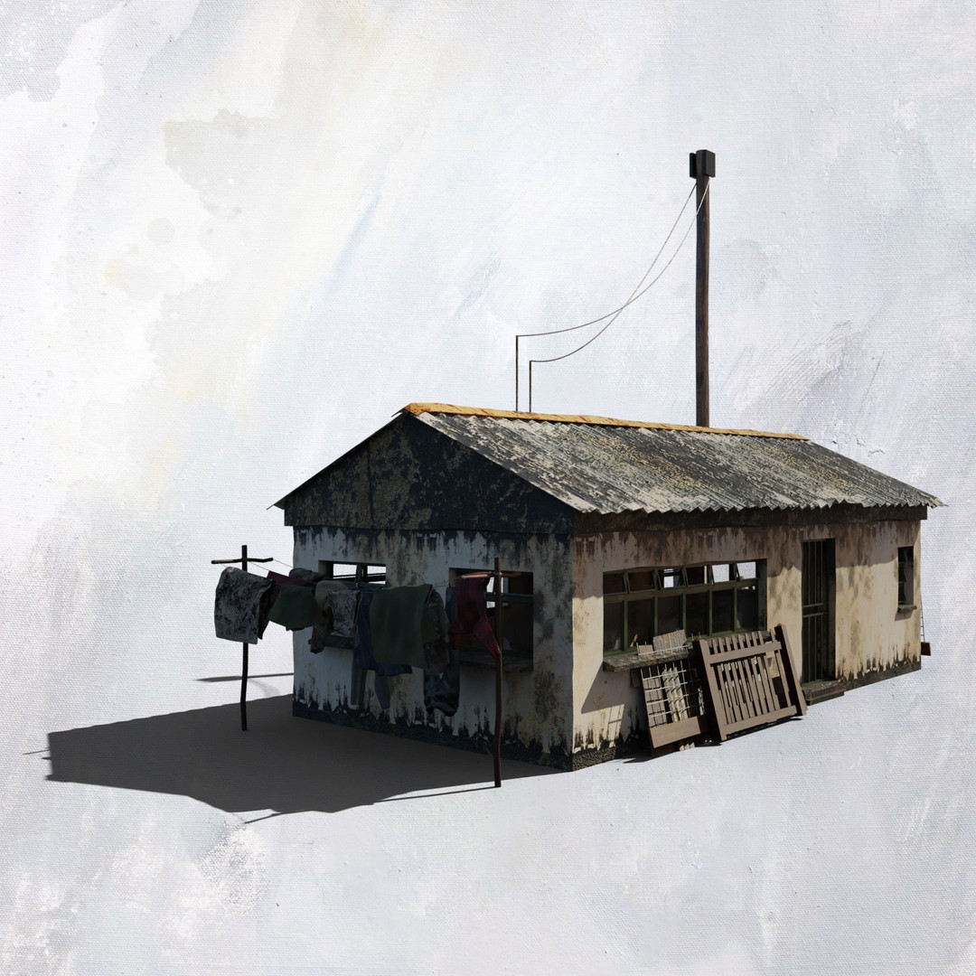 Favela Inspired Building 3D Model – Post Apocalyptic Kit for Blender - View 6