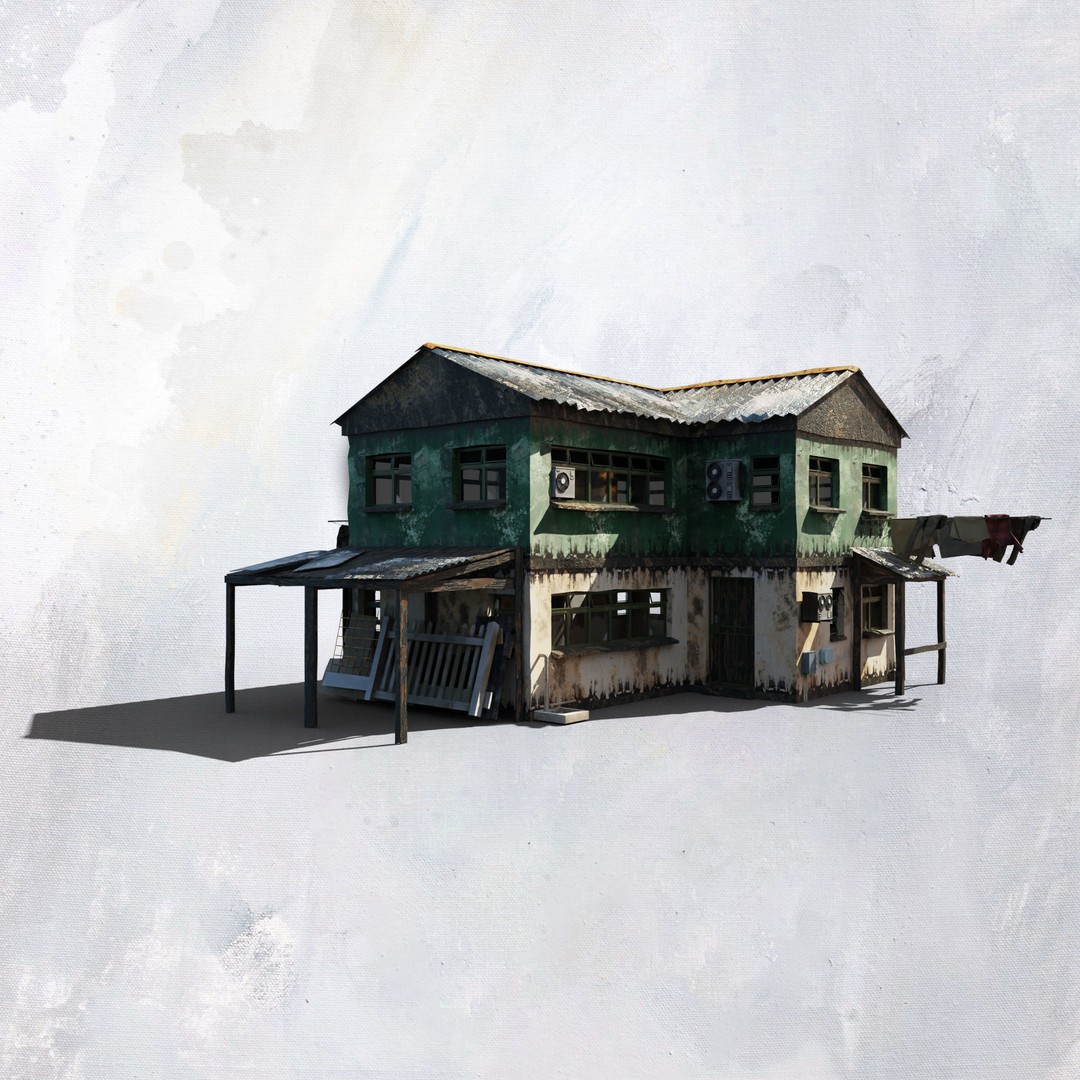 Favela Inspired Building 3D Model – Post Apocalyptic Kit for Blender - View 7