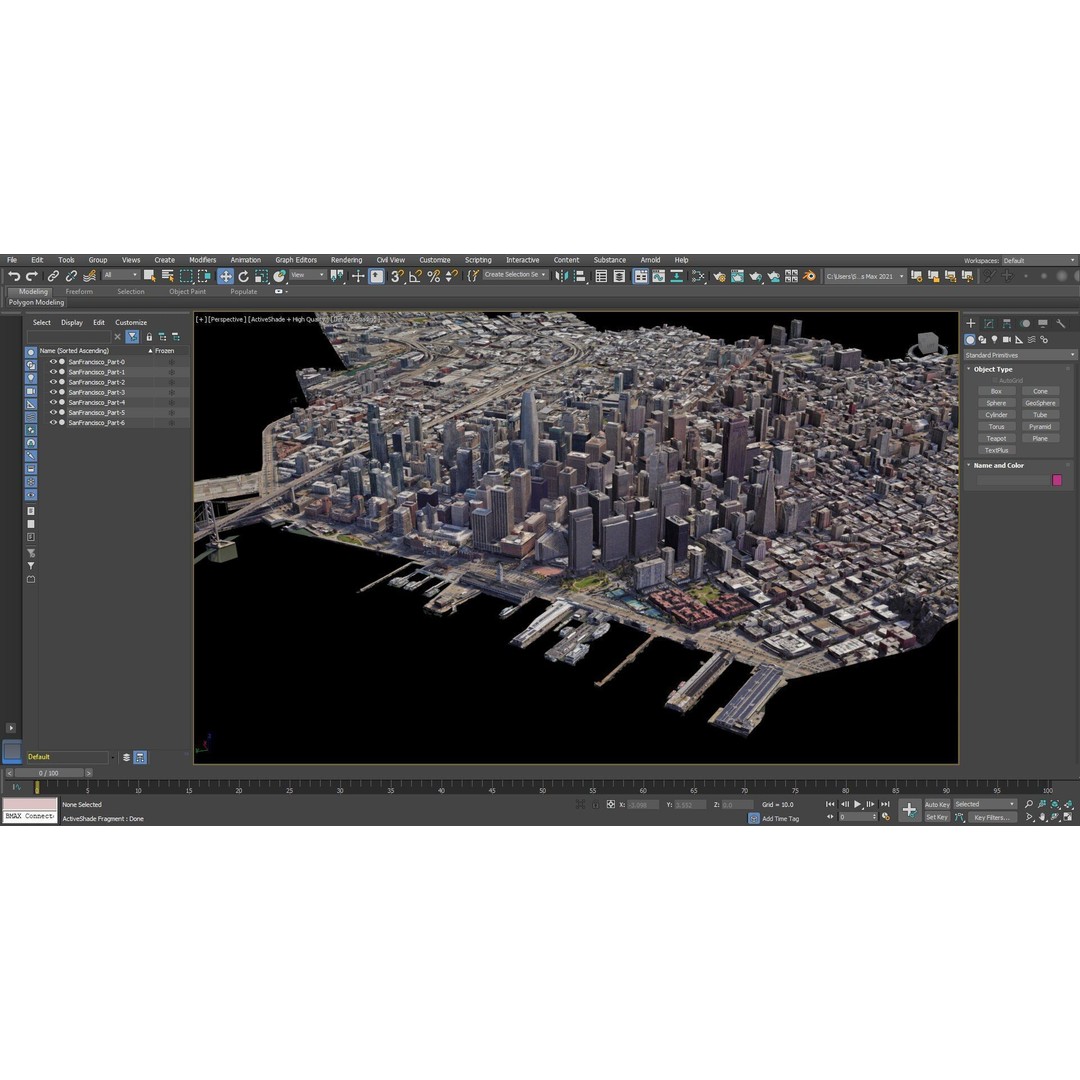 San Francisco City 3D Model – Photogrammetry Cityscape, FBX, OBJ - View 10