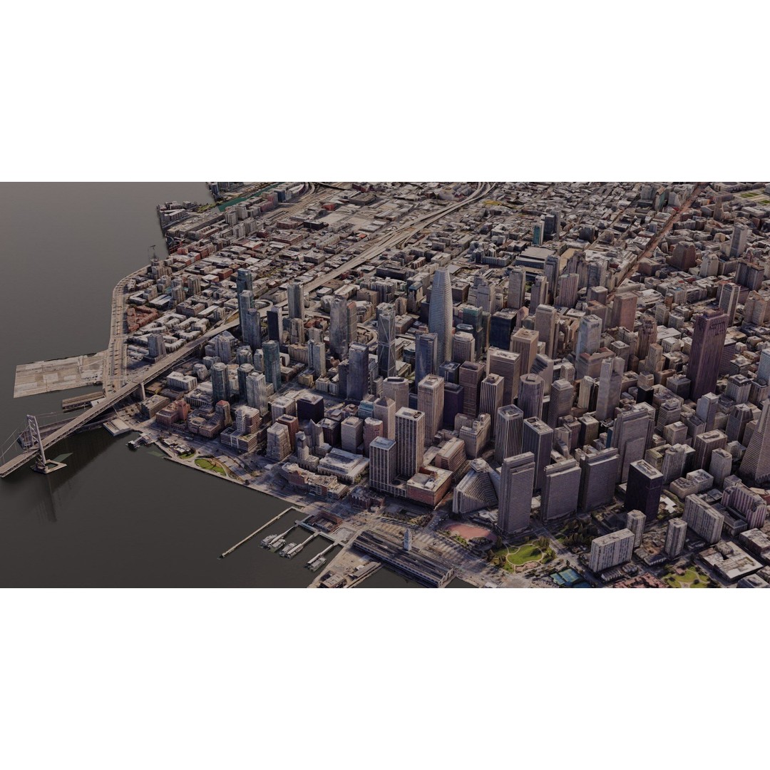 San Francisco City 3D Model – Photogrammetry Cityscape, FBX, OBJ - View 3