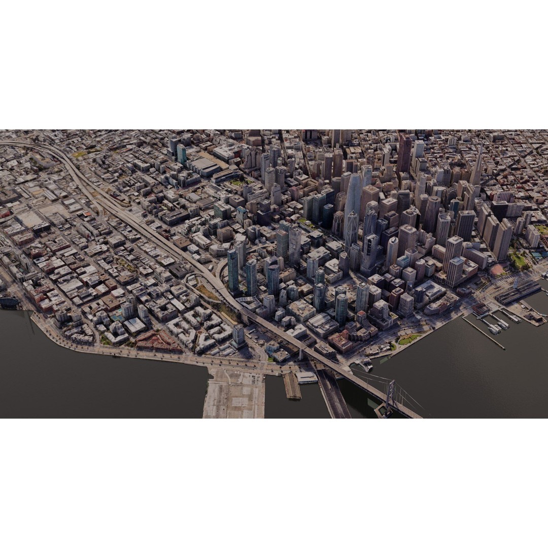 San Francisco City 3D Model – Photogrammetry Cityscape, FBX, OBJ - View 4