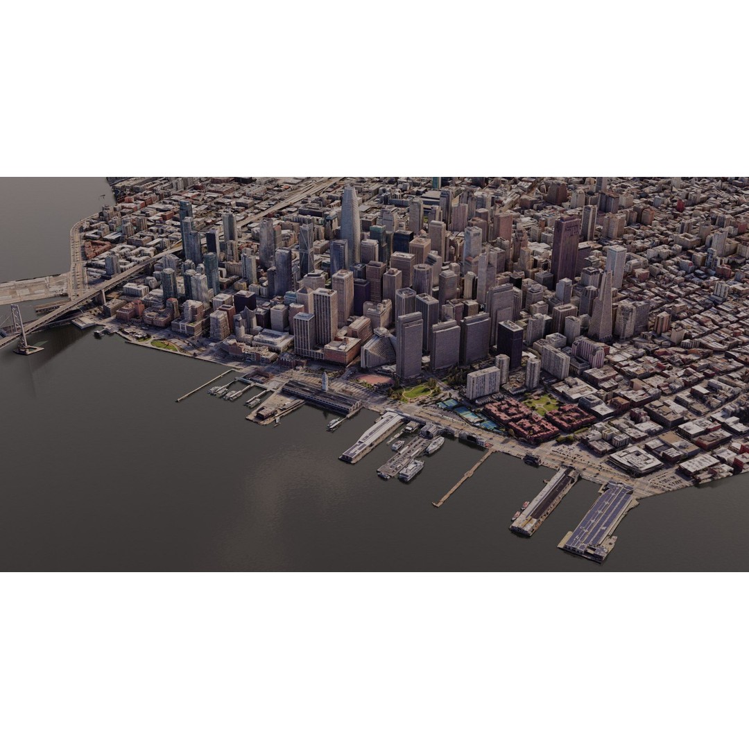 San Francisco City 3D Model – Photogrammetry Cityscape, FBX, OBJ - View 8