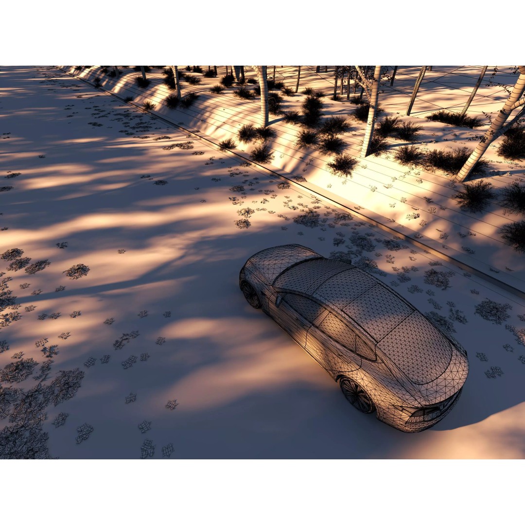 Twilight Highway 3D Model – Low Poly Landscape Asset, FBX, OBJ - View 10