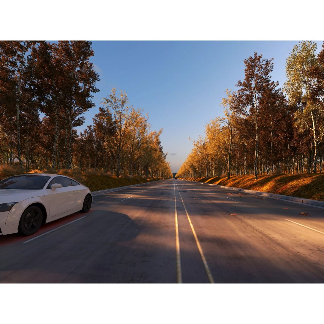 Twilight Highway 3D Model – Low Poly Landscape Asset, FBX, OBJ - View 17