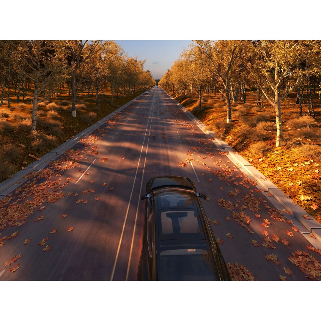 Twilight Highway 3D Model – Low Poly Landscape Asset, FBX, OBJ - View 18